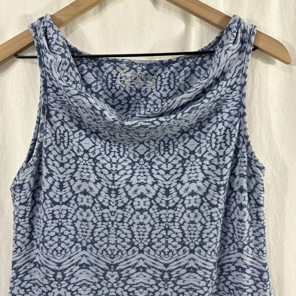 Eddie Bauer Blue Geo Print Cowl Neck Outdoor Sleeveless Dress Womens Size PM - Picture 4 of 8